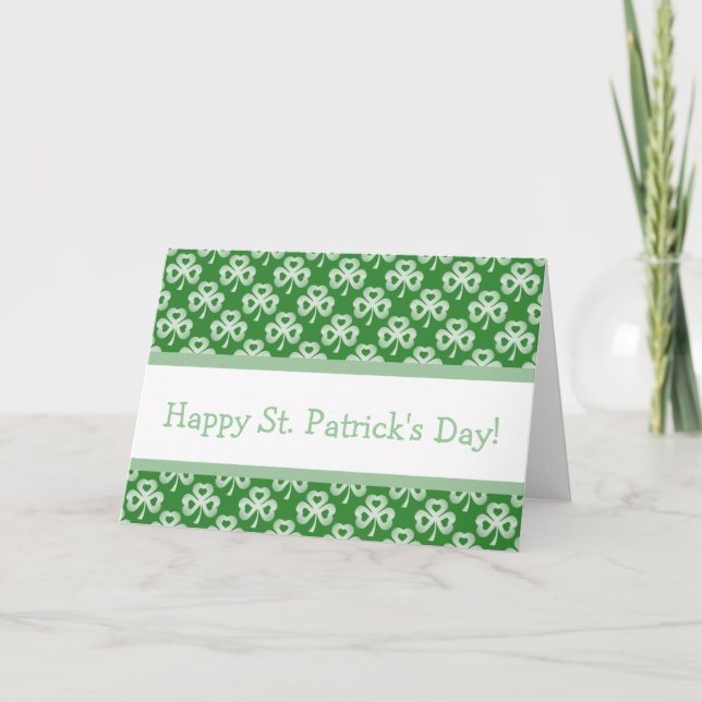 Dazzling Shamrocks St. Patrick's Day Greeting Card (Front)
