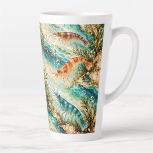 Dazzling Shrimp Art Tall Latte Mug