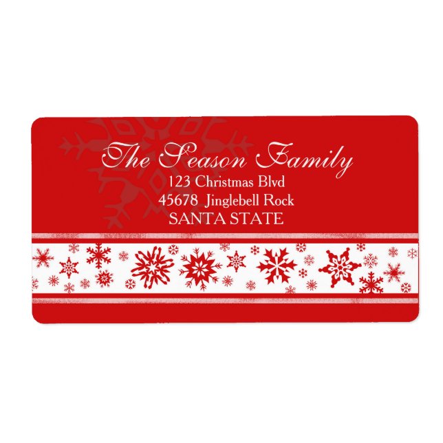 Dazzling Snowflake Holiday Address Label (Front)