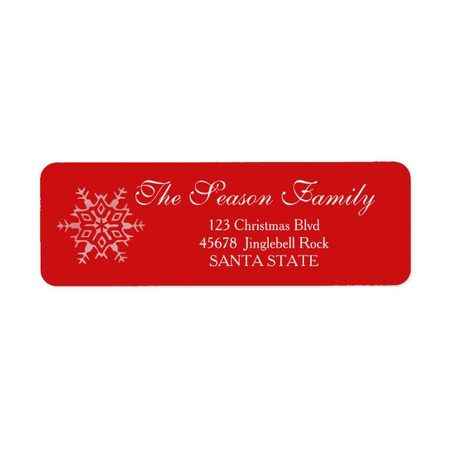 Dazzling Snowflake Holiday Address Label Return Address Label (Front)