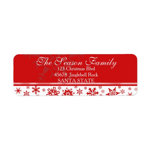 Dazzling Snowflake Holiday Address Label Return Address Label (Front)
