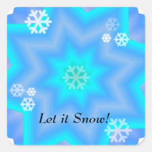 Dazzling Snowflakes Square Sticker