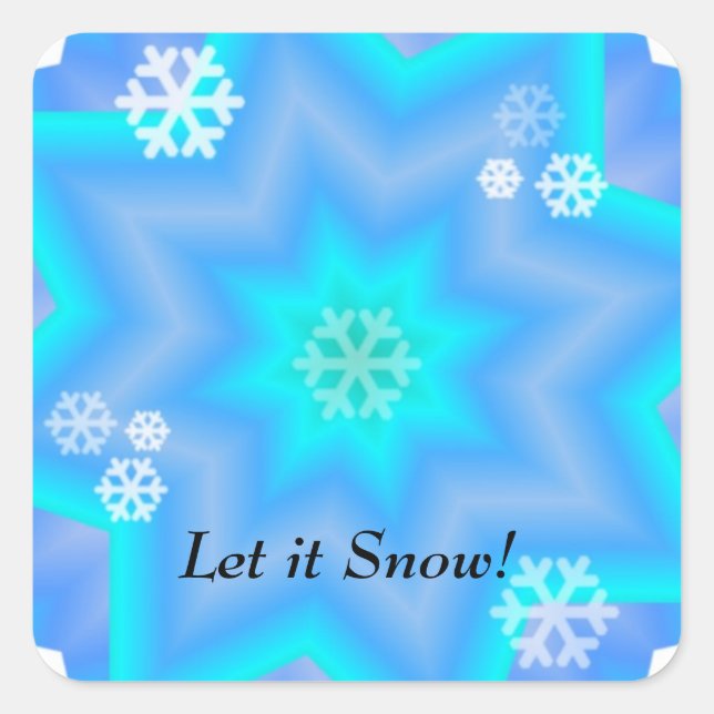 Dazzling Snowflakes Square Sticker (Front)