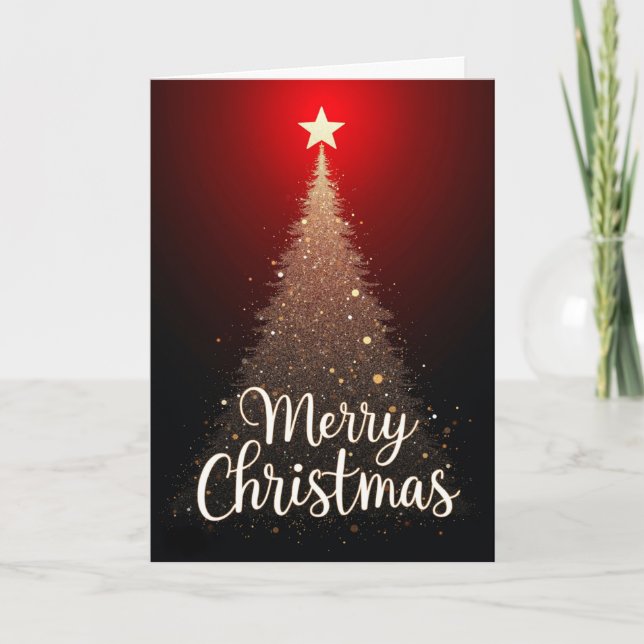 Dazzling Sparkle Tree Christmas card (Front)