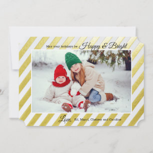 Dazzling Stripes Photo Holiday Card