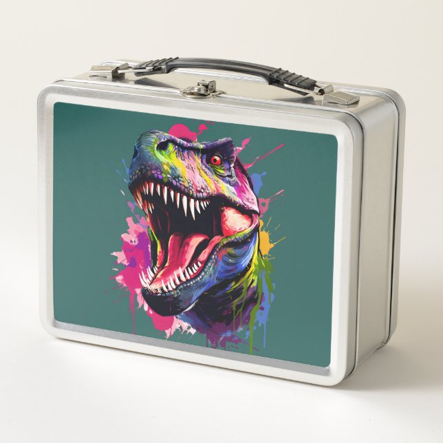 Dazzling T-Rex Metal Lunch Box (Front)