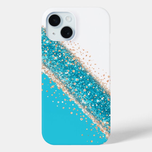 Dazzling Turquoise Blue Sparkle Phone Case (Back)