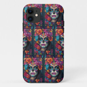 Dazzling Woman: Sugar Skull Makeup Art iPhone 11 Case