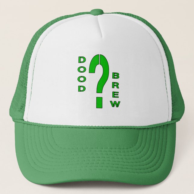 DB07-Question Mark - Green/Black - Trucker Hat (Front)