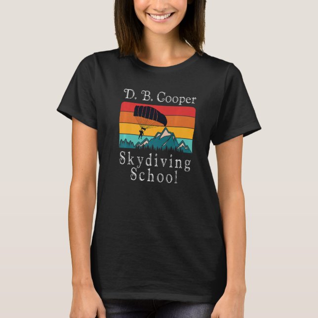   Db Cooper Skydiving School Retro Sunset   T-Shirt (Front)