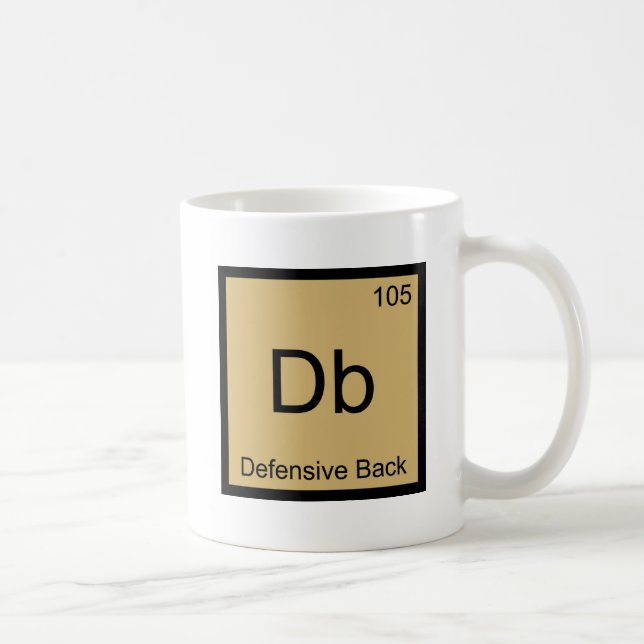 Db - Defensive Back Chemistry Element Symbol Tee Coffee Mug (Right)
