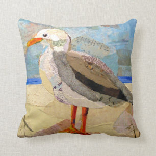 DB - seagull collage art Cushion