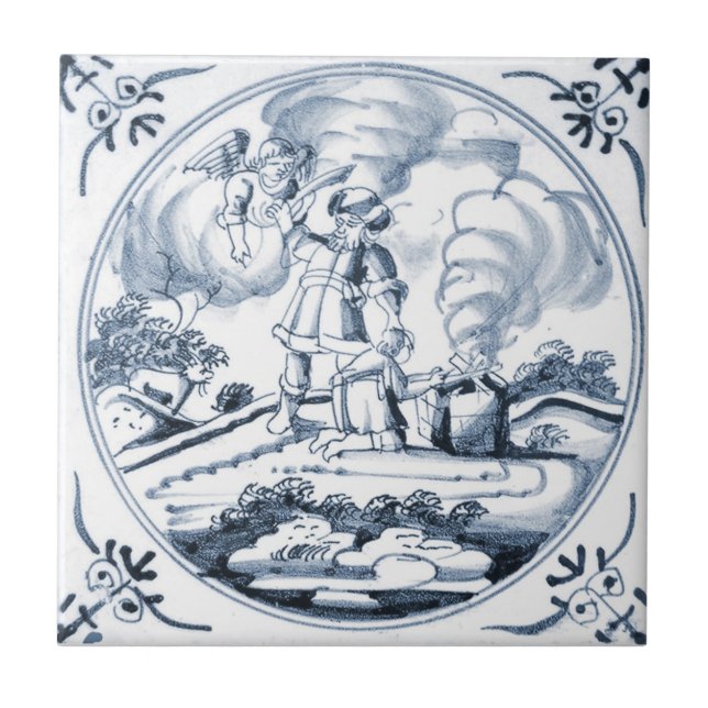 DBT12 Delft Biblical Design Ceramic Tile (Front)