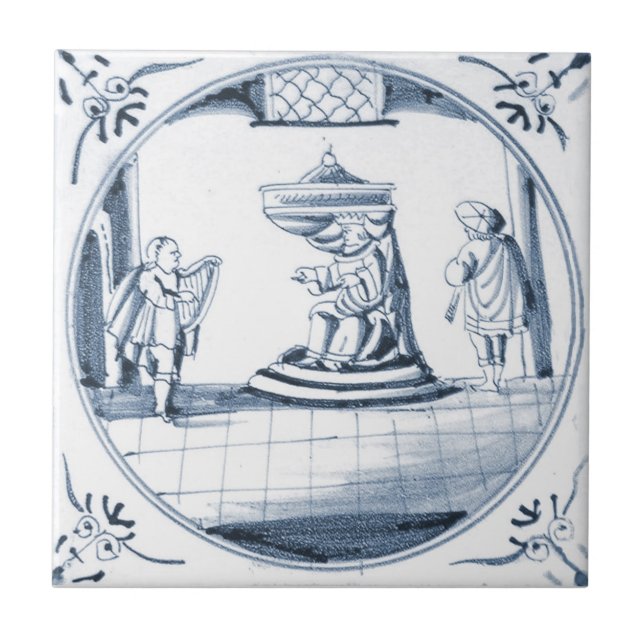 DBT16 Delft Biblical Design Ceramic Tile (Front)