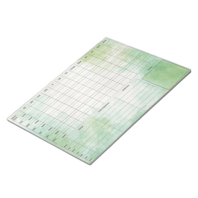 DBT Dairy Card Notepad - 40 Sheets Green (Angled)