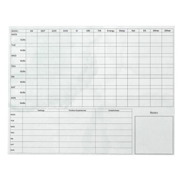DBT Dairy Card Notepad - 40 Sheets Green Marble (Front)
