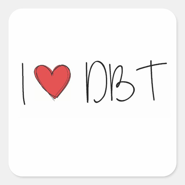 DBT - I LOVE DBT SQUARE STICKER (Front)