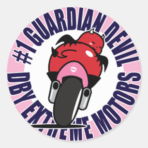 DBY EXTREME MOTORS VINTAGE Lucky Devil 2 Classic Round Sticker