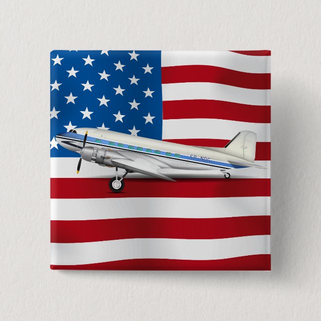 DC-3 15 CM SQUARE BADGE (Front)