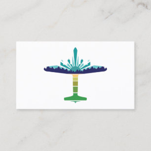 dc 6 airliner sunset business card