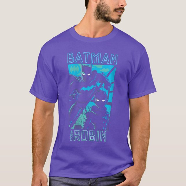 DC Comics Batman and Robin Split Design Poster VNe T-Shirt (Front)