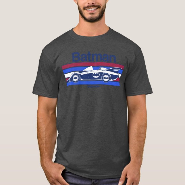 DC Comics Batman Batmobile American Flag Backdrop  T-Shirt (Front)
