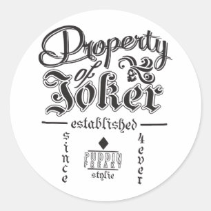 Dc Comics Suicide Squad Property Of Joker Juniors Classic Round Sticker