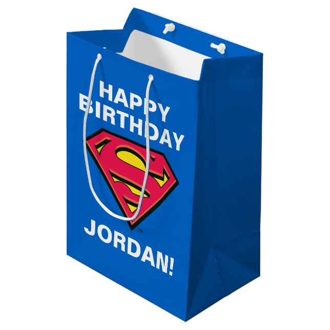 DC Comics | Superman | Classic Logo Medium Gift Bag (Front Angled)
