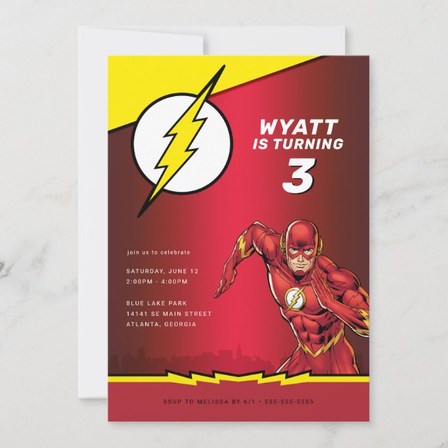 DC Comics - The Flash | Birthday Invitation (Front)