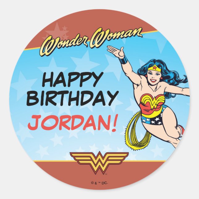 DC Comics | Wonder Woman Birthday Classic Round Sticker (Front)