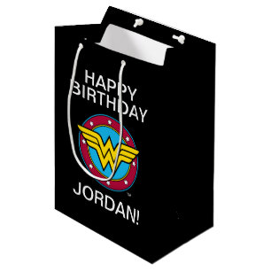 DC Comics Wonder Woman Circle & Stars Logo Medium Gift Bag