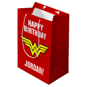 DC Comics Wonder Woman Logo Happy Birthday Medium Gift Bag