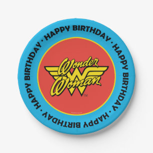 DC Comics Wonder Woman Logo Happy Birthday Paper Plate