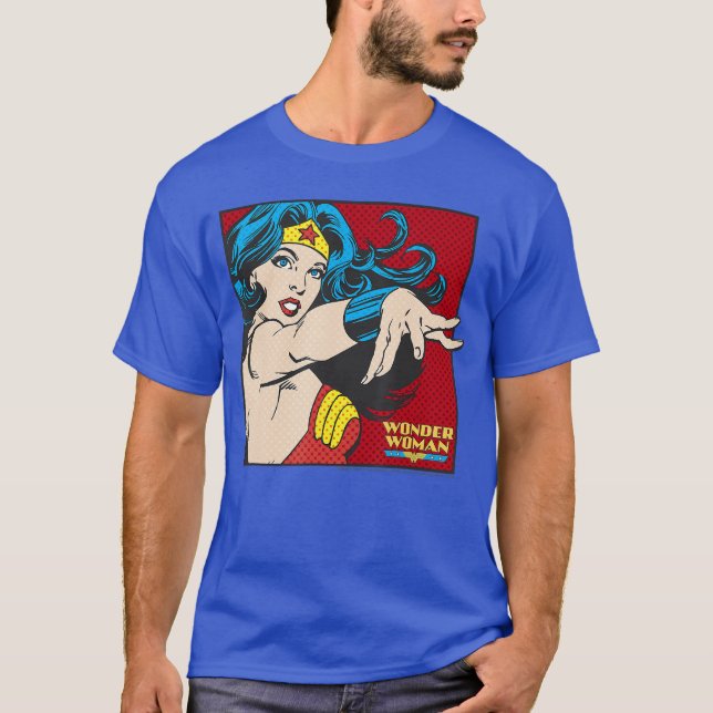 DC Comics Wonder Woman Retro Pop Art Portrait T-Shirt (Front)
