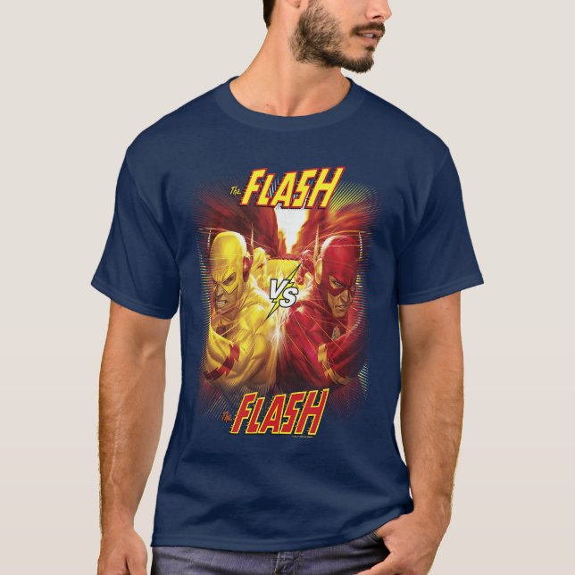 DC Comicshe Flash vs Reverse Flash Comic Hero Post T-Shirt (Front)