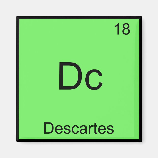 Dc - Descartes Funny Element Chemistry Symbol Tee Magnet (Front)