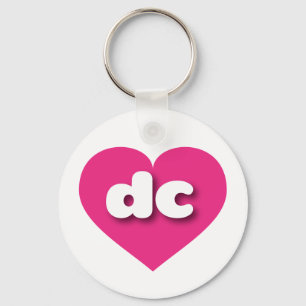 dc hot pink heart - I love dc Key Ring