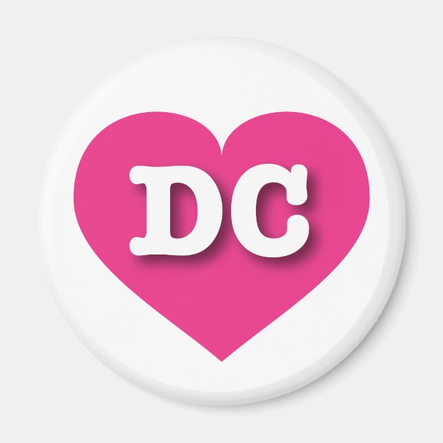 DC Hot Pink Heart - I love DC Magnet (Front)