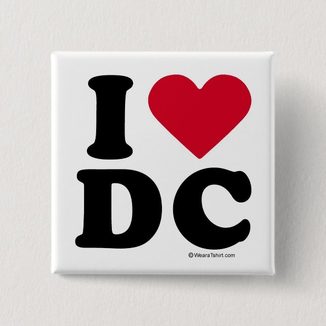 DC - I LOVE DC 15 CM SQUARE BADGE (Front)