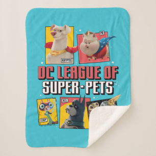 DC League of Super-Pets Character Panels Sherpa Blanket