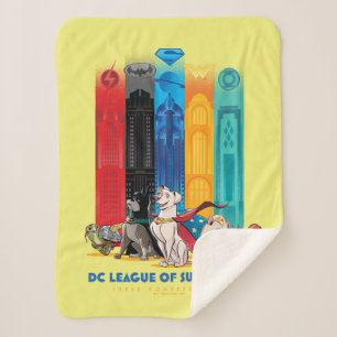 DC League of Super-Pets Metropolis Towers Sherpa Blanket