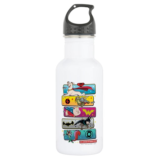 DC League of Super-Pets Panels 532 Ml Water Bottle (Front)