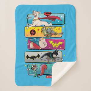 DC League of Super-Pets Panels Sherpa Blanket