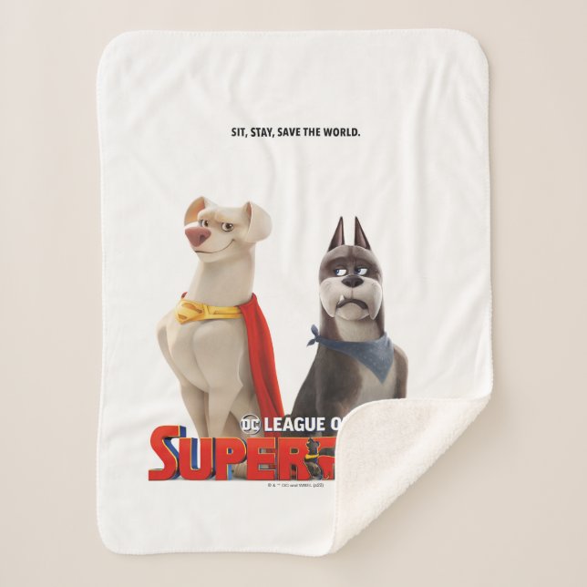 DC League of Super-Pets Theatrical Art Sherpa Blanket (Front)