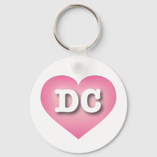 DC Pink Fade Heart - I love DC Key Ring