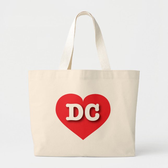 DC Red Heart - I love DC Large Tote Bag (Front)