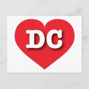 DC Red Heart - I love DC Postcard