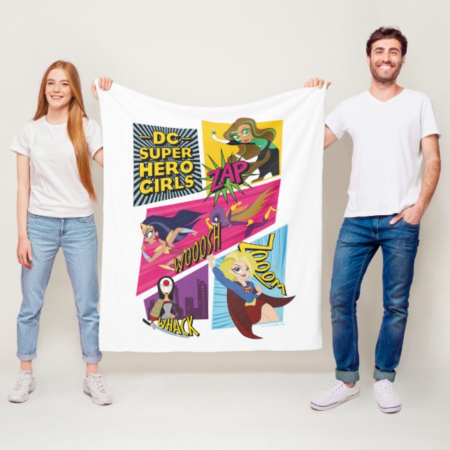 DC Super Hero Girls Action Panels Fleece Blanket (In Situ)