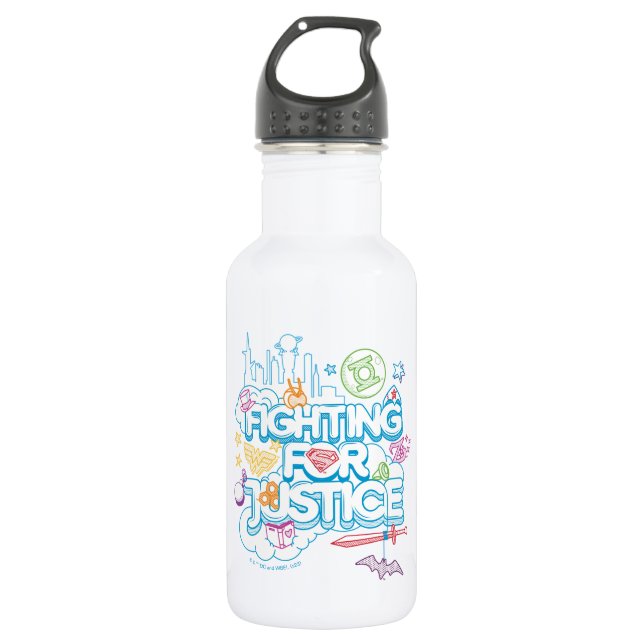 DC Super Hero Girls Fighting For Justice 532 Ml Water Bottle (Front)
