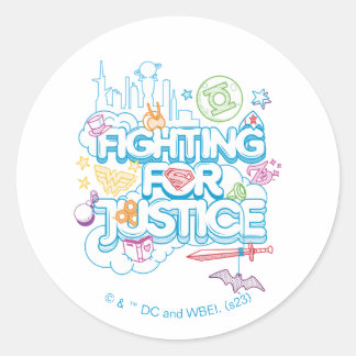 DC Super Hero Girls Fighting For Justice Classic Round Sticker